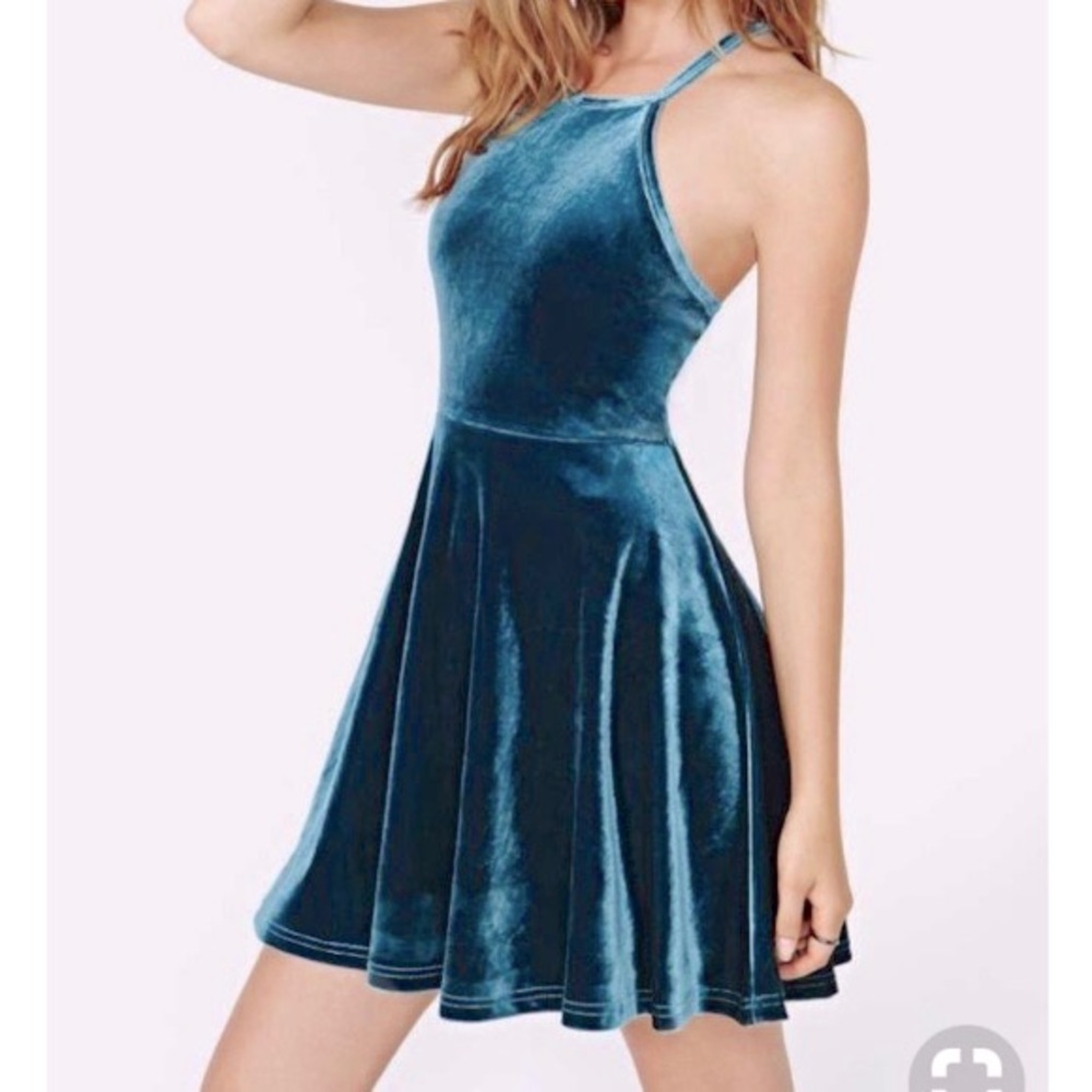 Teal Velvet dress